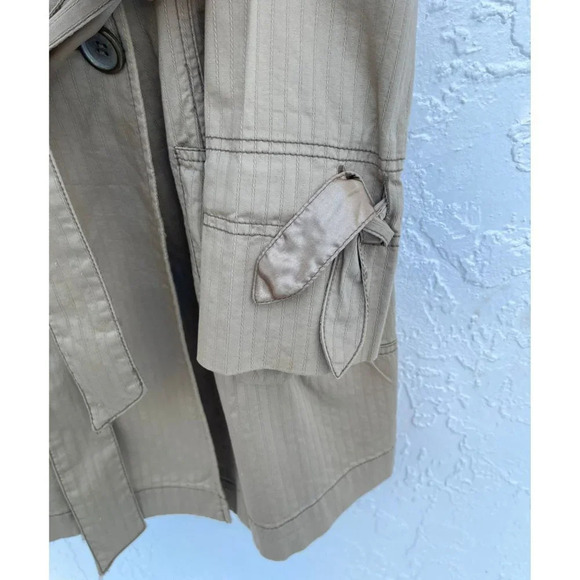 DKNY Womens Long Sleeve Double Breasted Belted Trench Coats Khaki Sz XS - Picture 6 of 16